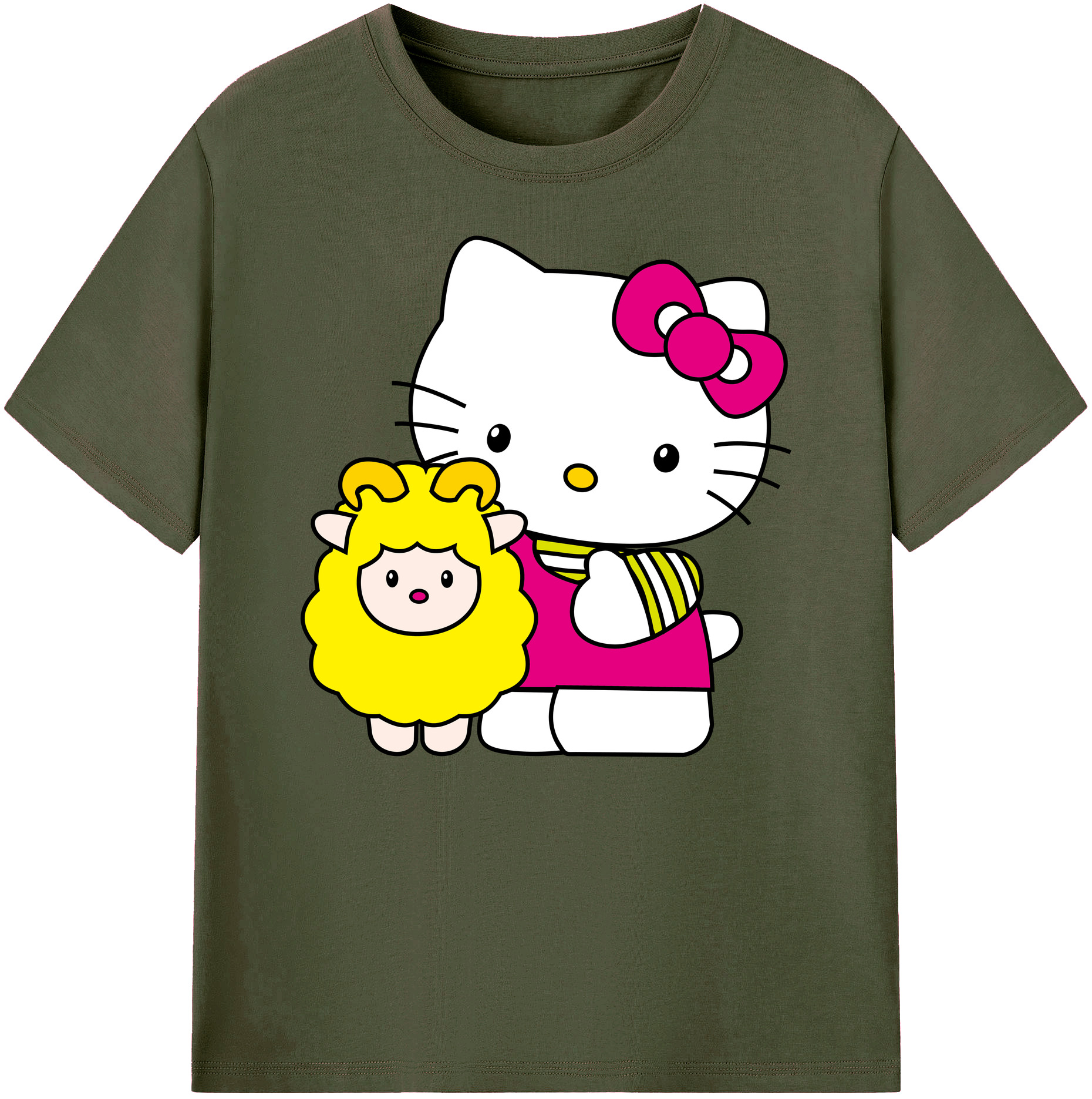 （画像用） Hello Kitty ハローキティ 綿100％ メンズ半袖Tシャツ｜肌触りやわらか＆通気性